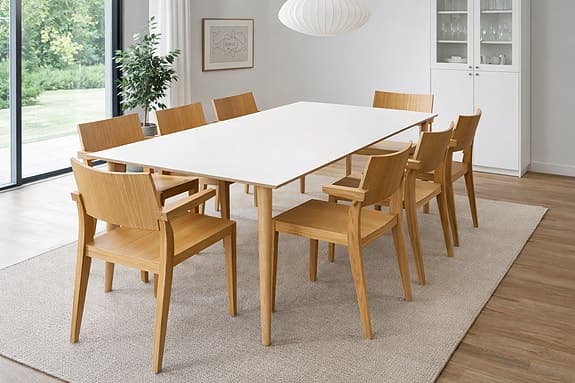 Lundbergs Möbler matgrupp – Sarek bord + 6 Tova karmstolar (NYTT)