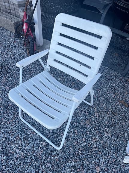 5st hopfällbara trädgårdsstol campingstolar camping vit metall och plast