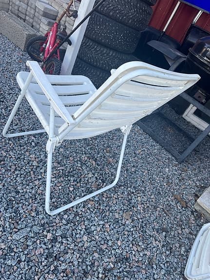 5st hopfällbara trädgårdsstol campingstolar camping vit metall och plast