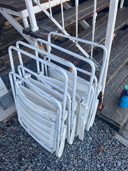 5st hopfällbara trädgårdsstol campingstolar camping vit metall och plast