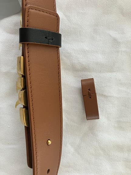 Dior D-Fence bälte kalvskinn brun svart guld Kvinna