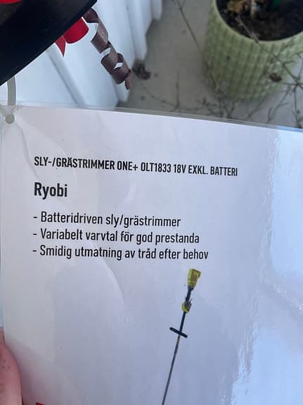 Ryobi One+ OLT1833 sly- och grästrimmer 18V