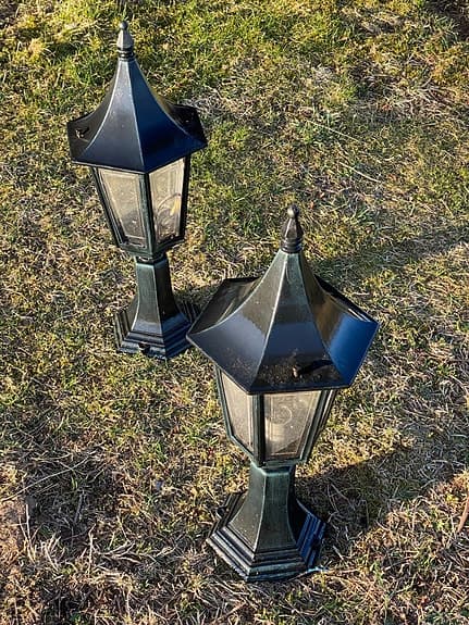 Grön klassisk utomhuslykta trädgårdsbelysning