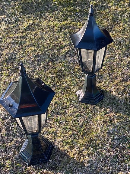 Grön klassisk utomhuslykta trädgårdsbelysning