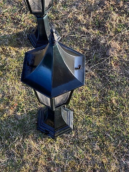 Grön klassisk utomhuslykta trädgårdsbelysning