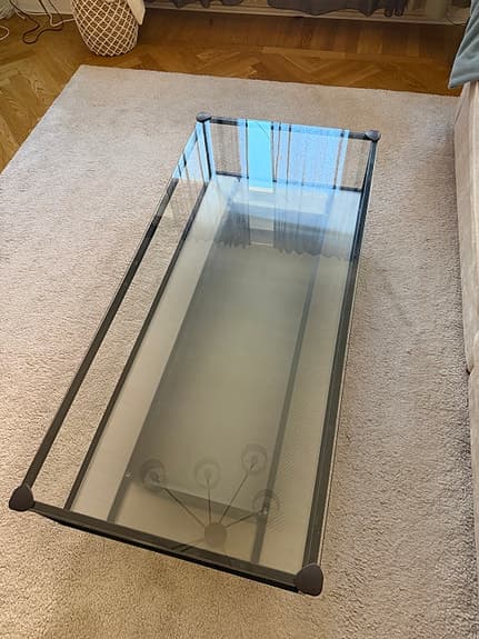 Soffbord glas metall 160x60 cm