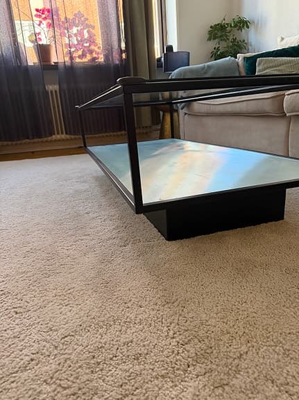 Soffbord glas metall 160x60 cm