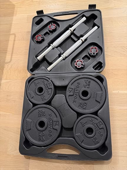 Hantelset 20 kg med väska