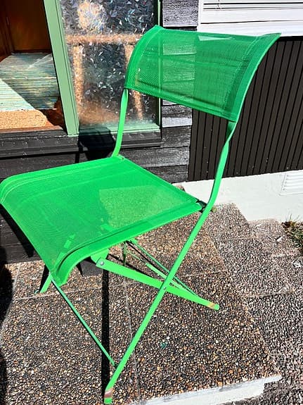 Fyra trädgårdsstolar ihopfällbara gröna