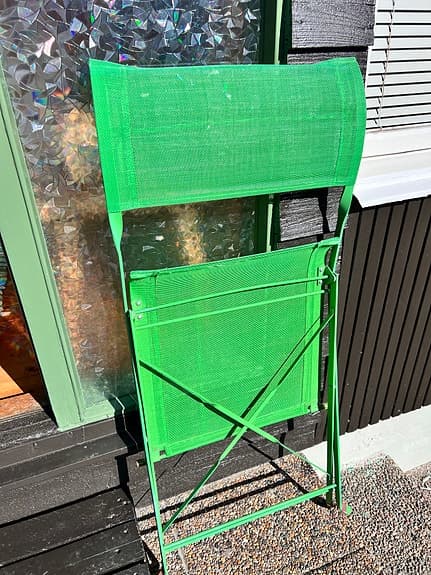 Fyra trädgårdsstolar ihopfällbara gröna