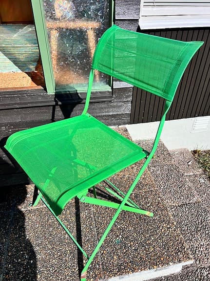 Fyra trädgårdsstolar ihopfällbara gröna