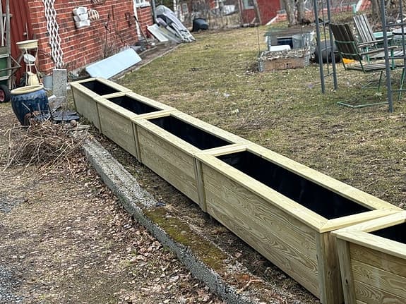 Trä planteringslåda avlång