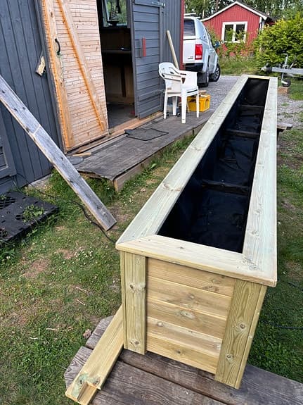 Trä planteringslåda avlång