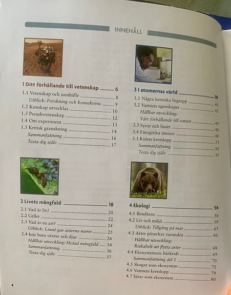 Synpunkt Naturkunskap 1a1 lärobok biologi