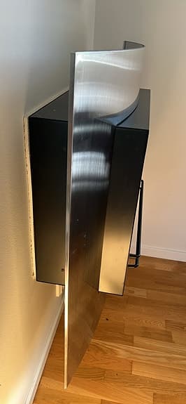 Väggmonterad kamin rostfritt stål svart