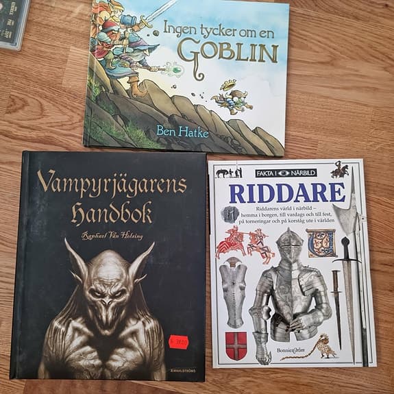 Bokpaket Riddare, vampyrjägarens handbok och Ingen tycker om  Goblin