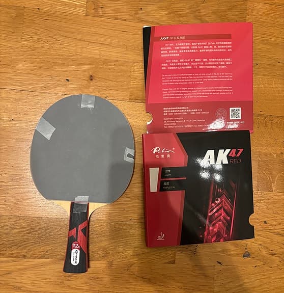 Pingisracket Yinhe T2S och Palio-AK47 röd svamp (172,1g)