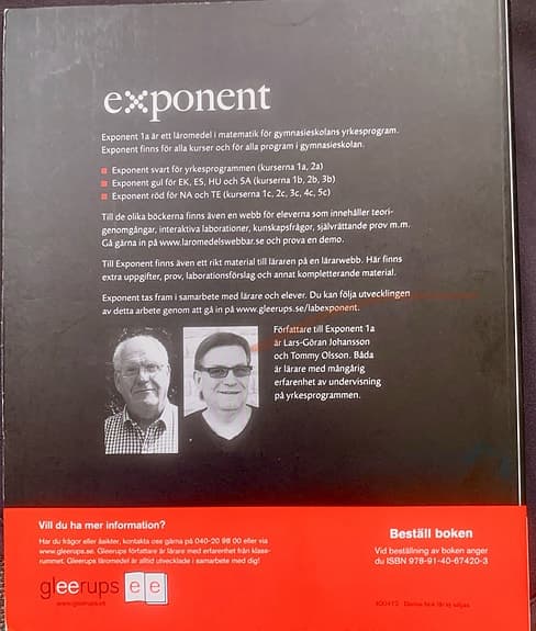 Exponent 1a lärobok matematik gymnasiet