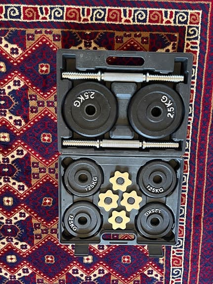 Weightcase 18kg, hantelset