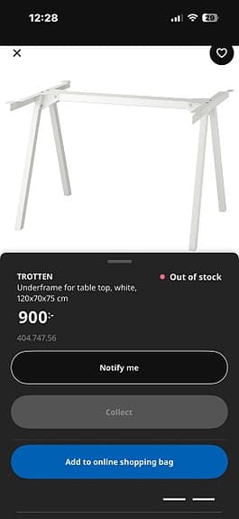 Vitt IKEA-bord – mycket fint skick 🤍
