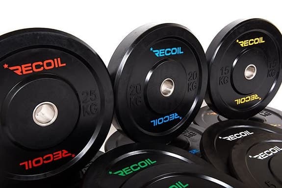 Skivstångsset 175kg, Bumper Plates Premium-Recoil