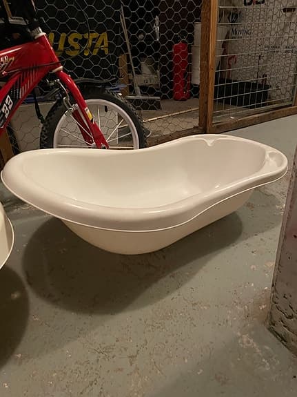Badbalja för bebis vit plast