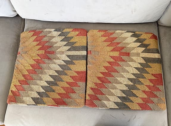 Kelim kuddfodral ull jute prydnadskudde äldre vintage design unik handgjord