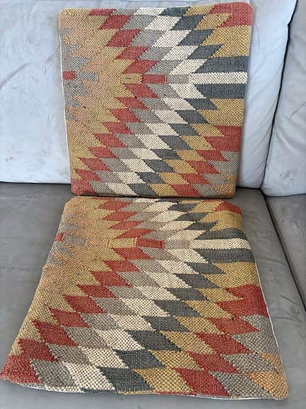 Kelim kuddfodral ull jute prydnadskudde äldre vintage design unik handgjord