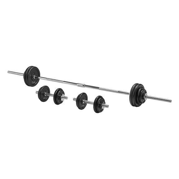 Taurus Fitness träningsbänk, hantelset 50kg och Everlast träningshandskar