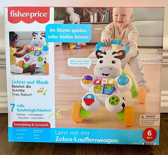 Fisher-Price Zebra Lära-gå-vagn plast flerfärgad