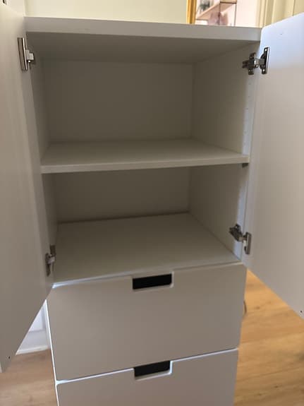 IKEA förvaringsskåp med lådor vit