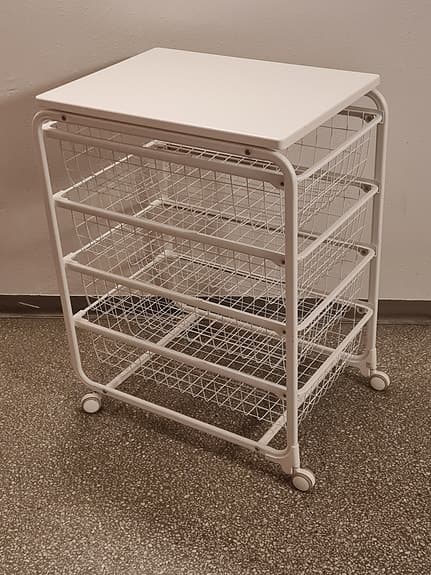 Förvaring med trådbackar