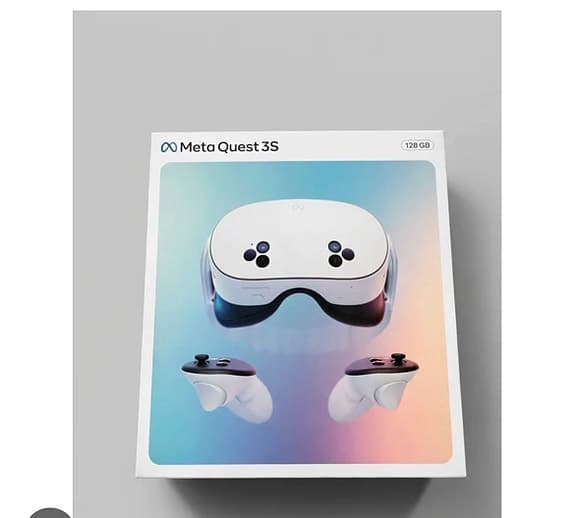 Meta Quest 3S VR-headset vit med handkontroller