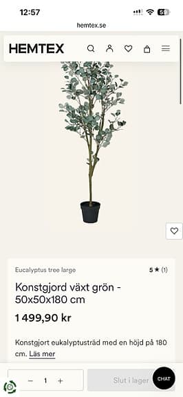 Konstgjord växt från Hemtex