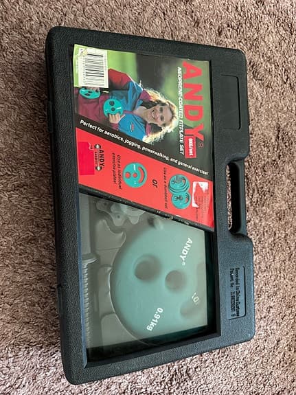 Andy hantelset viktskivor med stång och väska