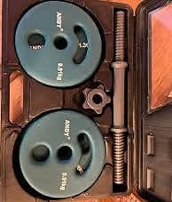 Andy hantelset viktskivor med stång och väska