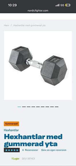 Hantel hexagon gummi