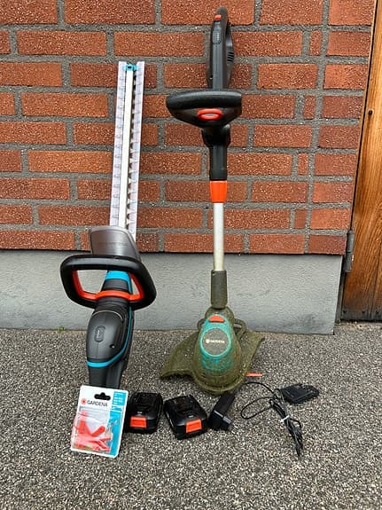 Gardena häcksax + grästrimmer 18V | 2 batterier + laddare | 1600 kr