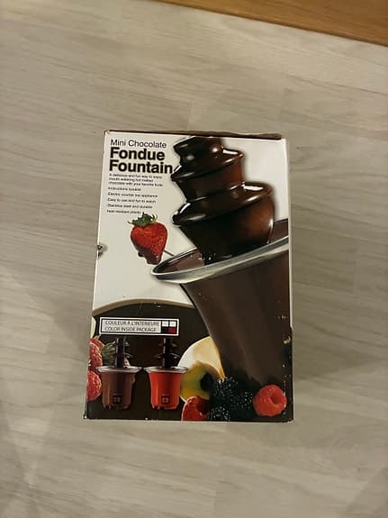 Ägg kokare, choklad fontän
