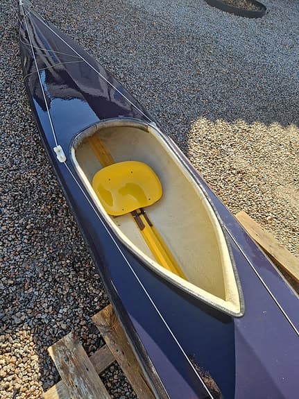 Kajak enmans gul/blå med paddel