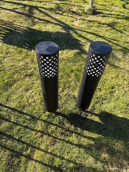 Trädgårdsbelysning stolplyktor svart metall Marksköjd