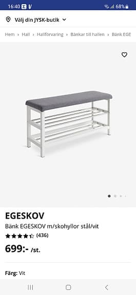 Sittbänk/skohylla jysk