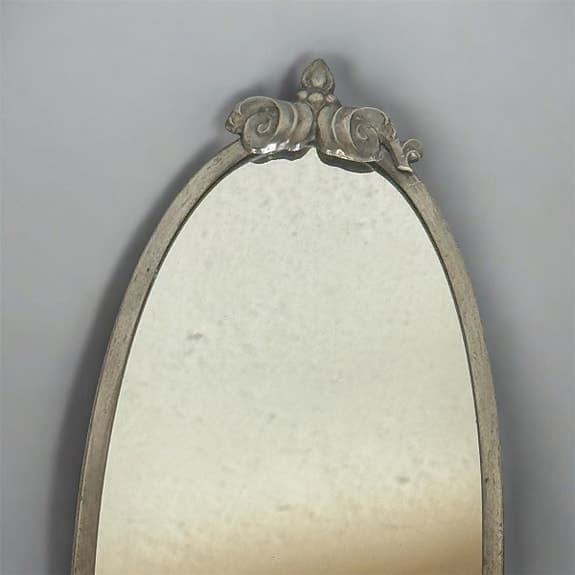 2 st eleganta spegellampetter / ljusplåtar i tenn