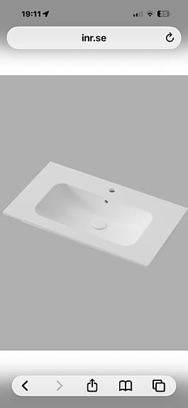 INR tvättställ 80cm glossy vit porslin