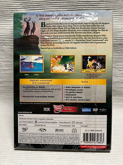 Disney Bambi DVD 2-disc svensk Specialutgåva klassiker nr 5 Ny inplastad