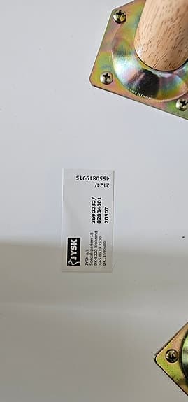 Jysk runt sidobord vitt med träben