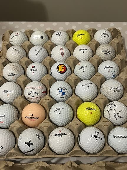 Blandade märken golfbollar vit gul rosa