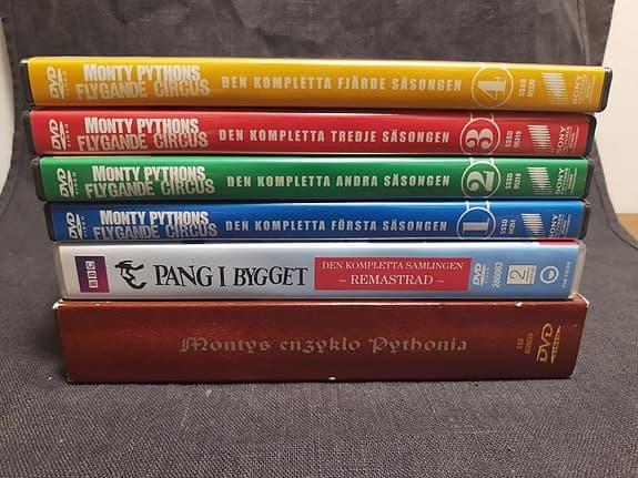 Monty Python dvd. Flygande Cirkus S.1-4, Pang i Bygget, Montys Encyklo Pythonia