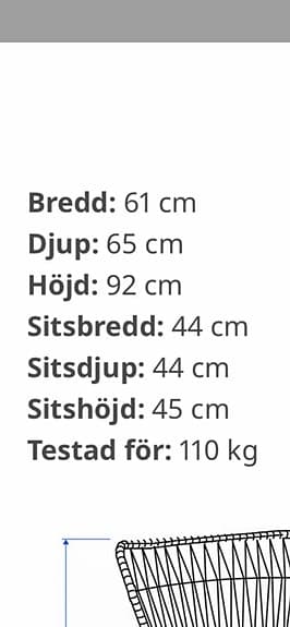 Utemöbel stolar svart konstrotting med grå dynor