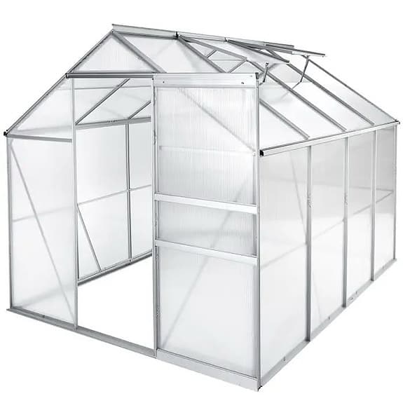 Växthus aluminium polykarbonat. med MONTERING